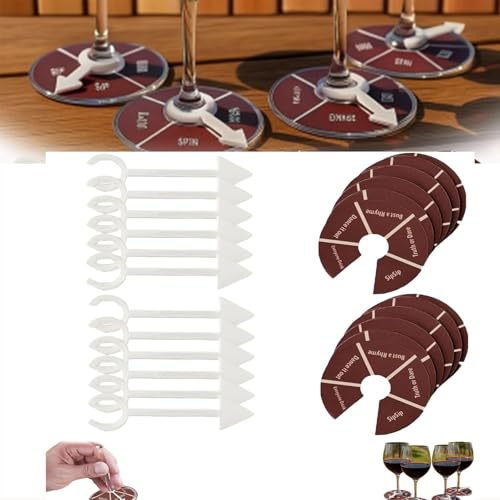 Wein Nicht Spin-Fun-Trinkspiele für Erwachsene, Weinglasspinner Party Schuss Roulette-Trinkspiel, Paare Wi-neglas Spinner, Für Bachelorette-Party Nacht Drink Wi-ne-Verkostungspartys (12pcs) von SYUUD