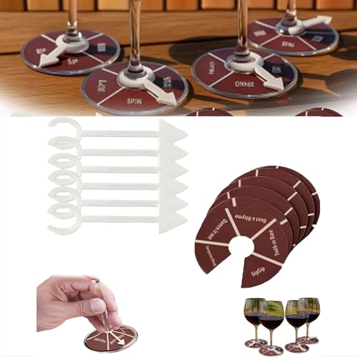 Wein Nicht Spin-Fun-Trinkspiele für Erwachsene, Weinglasspinner Party Schuss Roulette-Trinkspiel, Paare Wi-neglas Spinner, Für Bachelorette-Party Nacht Drink Wi-ne-Verkostungspartys (6pcs) von SYUUD