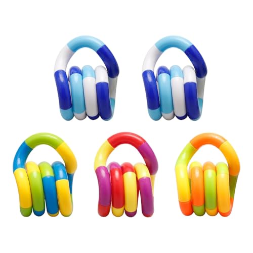 12 Stück Tangle Fidget Toy, Tangle Autismus Spielzeug, Stim Toys Zur Stressabbau, Twister Spielzeug Stimulieren und für Kinder und Erwachsene (5PCS) von SYWLKJ