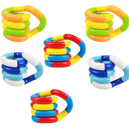 12 Stück Tangle Fidget Toy, Tangle Autismus Spielzeug, Stim Toys Zur Stressabbau, Twister Spielzeug Stimulieren und für Kinder und Erwachsene (6PCS) von SYWLKJ