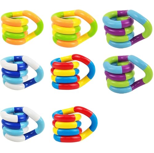 12 Stück Tangle Fidget Toy, Tangle Autismus Spielzeug, Stim Toys Zur Stressabbau, Twister Spielzeug Stimulieren und für Kinder und Erwachsene (8PCS) von SYWLKJ