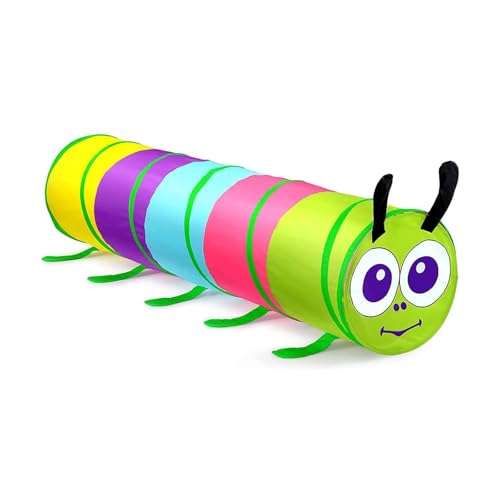 180 cm Spieltunnel für Kinder, Vielseitiger Krabbeltunnel, Fantasievoller Spieltunnel für Kinder ab 1 2 3 Jahr, für Jungen Mädchen Haustiere Spielen Drinnen Draußen Garten Spiel (A) von SYWLKJ