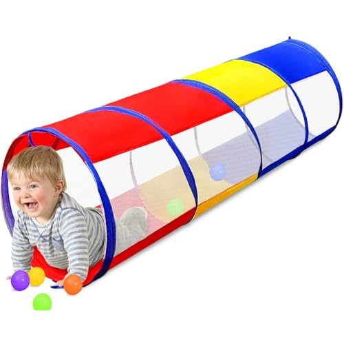 180 cm Spieltunnel für Kinder, Vielseitiger Krabbeltunnel, Fantasievoller Spieltunnel für Kinder ab 1 2 3 Jahr, für Jungen Mädchen Haustiere Spielen Drinnen Draußen Garten Spiel (D) von SYWLKJ