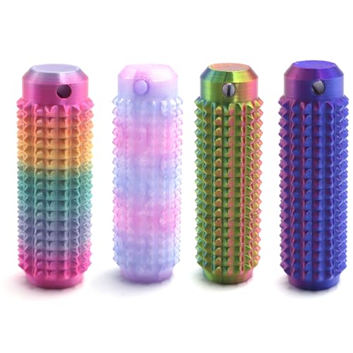 4PCS Sensorik Spielzeug Für Erwachsene, Pain Fidget Spiky Grippie Stim Schlüsselanhänger, Pocket Mini Fidget Toy, Pain stim Fidget, für Stressabbau, Fokus, Angstlinderung (A,7CM*2.7CM*2.7CM) von SYWLKJ