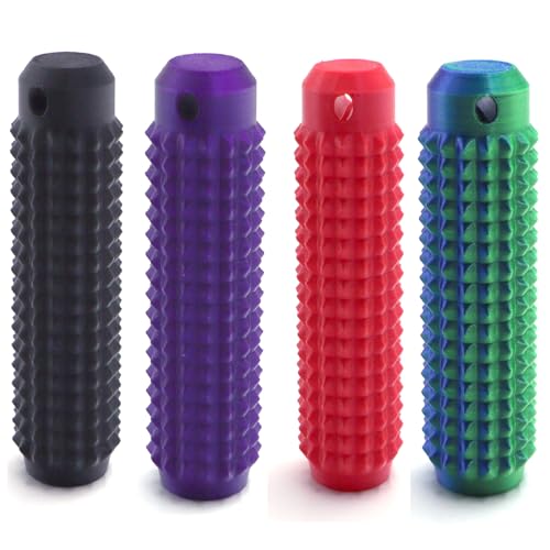 4PCS Sensorik Spielzeug Für Erwachsene, Pain Fidget Spiky Grippie Stim Schlüsselanhänger, Pocket Mini Fidget Toy, Pain stim Fidget, für Stressabbau, Fokus, Angstlinderung (E,7CM*2.7CM*2.7CM) von SYWLKJ