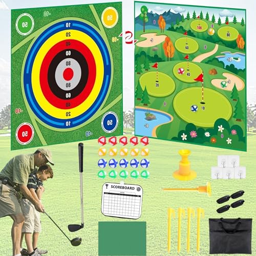 SYXLS Golf Game Set, Doppelseitige Spielmatte, Geeignet Für Innen- Und Outdoor-Spiele Für Erwachsene Und Familienkinder, Mini Golf Set Spielzeug Für Kinder, Alter 3 Und Up, Minigolf Für Zuhause SYXLS Golf Game Set, Doppelseitige Spielmatte, Geeignet Für Innen- Und Outdoor-Spiele Für Erwachsene Und Familienkinder, Mini Golf Set Spielzeug Für Kinder, Alter 3 Und Up, Minigolf Für Zuhause von SYXLS