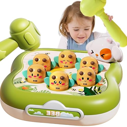 SYXLS Grüne Murmeltier Spielkonsole, klassisch, Puzzle Musik Hammer Spielzeug, Tragbares Reise Spiel Kinderspielzeug, Spielkonsole Resistent Gegen Stürze und Langlebiger zu Spielen von SYXLS