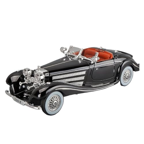 Casting Car Modell 1:24 Für Big Ben Classic 500K [Geschenkbox-Modelle Individuelle Grußkarte] Metall Retro Oldtimer-Sammlung Geschenk Spielzeugauto(Schwarz) von SYYANFEI