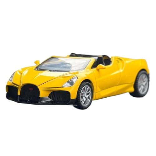 Casting Car Modell Druckguss 1:32 Für Bugatti Mistral W16 Sportwagenmodell Aus Legierung Rennwagenmodell Aus Metall Simulation Sound Und Licht Fan-Sammlung Display Spielzeug Geschenk Spielzeugauto(Yel von SYYANFEI