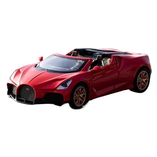 Casting Car Modell Druckguss 1:32 Für Bugatti Mistral W16 Sportwagenmodell Aus Legierung Rennwagenmodell Aus Metall Simulation Sound Und Licht Fan-Sammlung Display Spielzeug Geschenk Spielzeugauto(Rot von SYYANFEI