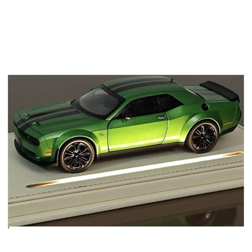 Miniatur Motorfahrzeug-Modelle 1:22 Für Dodge Hellcat Licht Display Box Metall Pendel Power Back Geschenk Spielzeugauto ﻿ Spielzeugauto(Grün) von SYYANFEI