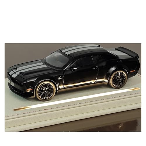 Miniatur Motorfahrzeug-Modelle 1:22 Für Dodge Hellcat Licht Display Box Metall Pendel Power Back Geschenk Spielzeugauto ﻿ Spielzeugauto(Schwarz) von SYYANFEI