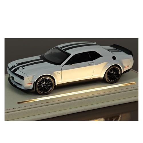Miniatur Motorfahrzeug-Modelle 1:22 Für Dodge Hellcat Licht Display Box Metall Pendel Power Back Geschenk Spielzeugauto ﻿ Spielzeugauto(White) von SYYANFEI