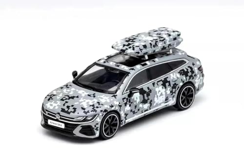 Miniatur Motorfahrzeug-Modelle 1:64 Für Volkswagen CC Coupé Arteon R Jagdversion Legierung Presswelle Miniaturmodell Erwachsenen Sammlerstück Display Spielzeug Spielzeugauto(Black and White 1) von SYYANFEI