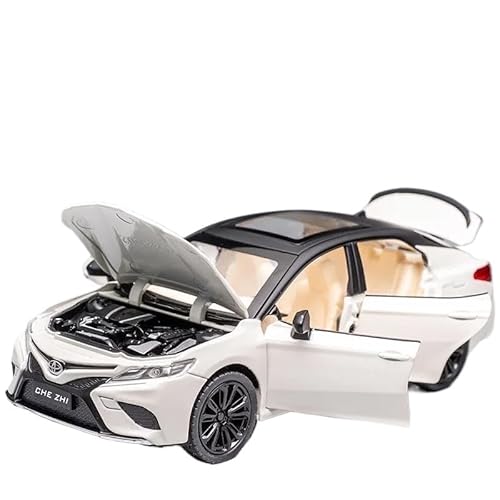 Miniatur Motorfahrzeug-Modelle Druckguss-Modell im Maßstab 1/24 für Toyota Camry, Legierungsmodell, Simulation, Auto, Metallmodell, Spielzeug, Geschenksammlung, Heimdekoration Spielzeugauto(White) von SYYANFEI