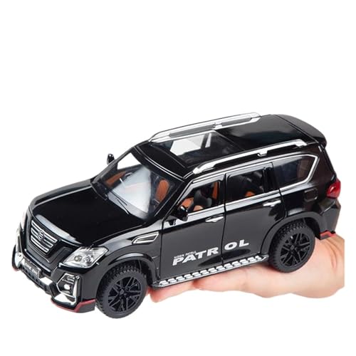 Miniaturen 1:24 Für Nissan Patrol Off-Road-SUV. Gegotes Metallmodell, Stück Mit Spielzeugauto Spielfahrzeuge(Schwarz) von SYYANFEI
