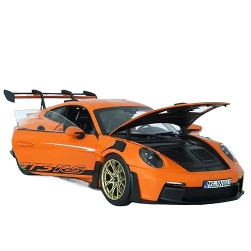 Modellauto 1:18 Für Porsche 911 992 GT3 RS NOREV 2022 Legierung Presswelle, Miniaturmodell Sammlerspielzeug Für Erwachsene Enthusiasten Spielzeugauto(Orange) von SYYANFEI