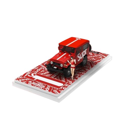 Modellauto 1:64 Für Toyota FJ 40 SUrPr Miniaturautomodell Statisches Metallauto, Das Von Handwerksbegeisterten Für Sammeln Von Geschenken Verwendet Wird Enthusiasten Spielzeugauto(Red FJ 40 Car w f) von SYYANFEI