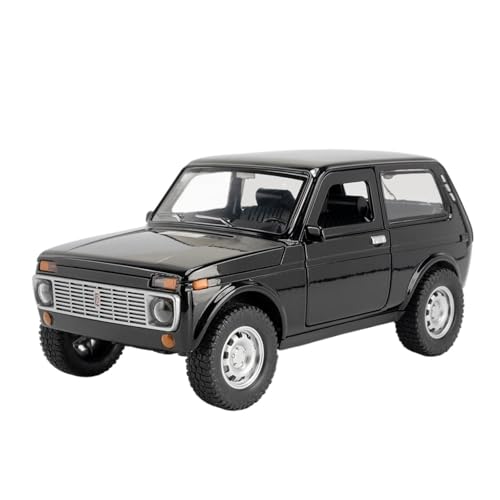 SYYANFEI Auto Modell 1:20 Für Lada NIVA Legierung Klassische Auto Modell Simulation Sound Und Licht Simulation Fertig Auto Sammlung Junge Jungen Mädchen Geschen(Schwarz) von SYYANFEI