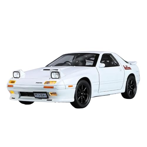 Auto Modell 1:24 Für Mazda RX7 Legierung Super Sport Auto Modell Sound Und Licht Fertig Miniatur Fahrzeug Sammler Show Boys Jungen Mädchen Geschen(White) von SYYANFEI