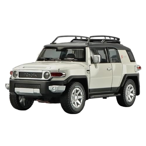 Auto Modell 1:24 Toyota FJ Cruiser Diecasts Legierung Off-Road Auto Modell Simulierte Sound Und Licht Sammlung Jungen Jungen Mädchen Geschen(White) von SYYANFEI