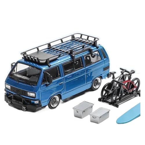 SYYANFEI Auto Modell 1:64 T3 Niedrigen Laien Armee Dach Bike Zubehör Surfbrett Zubehör Modell Auto Szene Einstellung Simulation Spielzeug Jungen Mädchen Geschen(Blau) von SYYANFEI