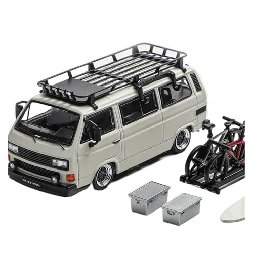 SYYANFEI Auto Modell 1:64 T3 Niedrigen Laien Armee Dach Bike Zubehör Surfbrett Zubehör Modell Auto Szene Einstellung Simulation Spielzeug Jungen Mädchen Geschen(White) von SYYANFEI