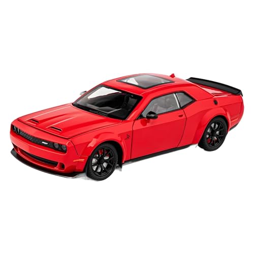SYYANFEI Auto Modell Diecast 1:24 for Scale Dodge Challenger Hellcat Toy Cars Pull Back Model Car with Sound Light Fan Collection Home Decoration Metal Ornaments Toy Jungen Mädchen Geschen(Rot) von SYYANFEI
