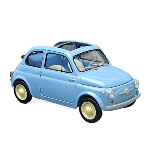 SYYANFEI Casting Car Modell 1/18 Für FIAT Nuova 500 Zu Öffnende Tür Vintage-Oldtimer Metallmodell Statisches Display Fans Sammlergeschenk Spielzeugauto(Blau) von SYYANFEI