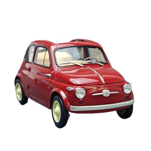 SYYANFEI Casting Car Modell 1/18 Für FIAT Nuova 500 Zu Öffnende Tür Vintage-Oldtimer Metallmodell Statisches Display Fans Sammlergeschenk Spielzeugauto(Rot) von SYYANFEI