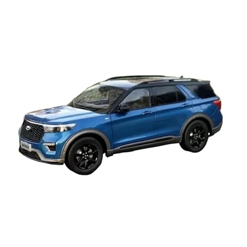 SYYANFEI Casting Car Modell 1/18 Für Ford Explorer 2023 Off-Road SUV Stoßdämpfer Statische Ornamente Display Junge Spielzeug Geschenke Sammlung Spielzeugauto(Blau) von SYYANFEI
