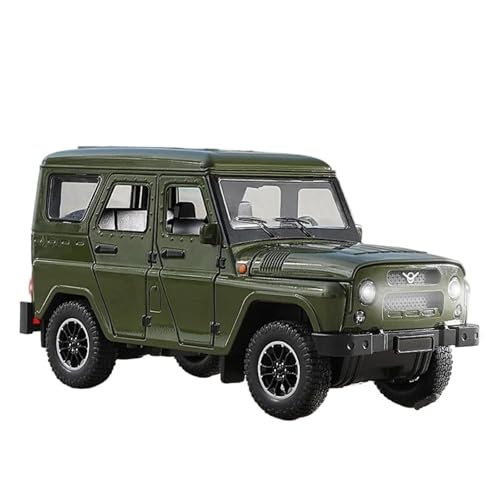 SYYANFEI Casting Car Modell 1/18 Für UAZ Hunter Geländewagen Legierung Modell Spielzeugauto Mit Sound Licht Erwachsene Jungen Souvenir Geschenk Spielzeug Spielzeugauto(Grün) von SYYANFEI
