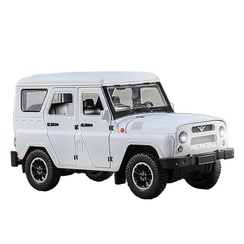 SYYANFEI Casting Car Modell 1/18 Für UAZ Hunter Geländewagen Legierung Modell Spielzeugauto Mit Sound Licht Erwachsene Jungen Souvenir Geschenk Spielzeug Spielzeugauto(White) von SYYANFEI
