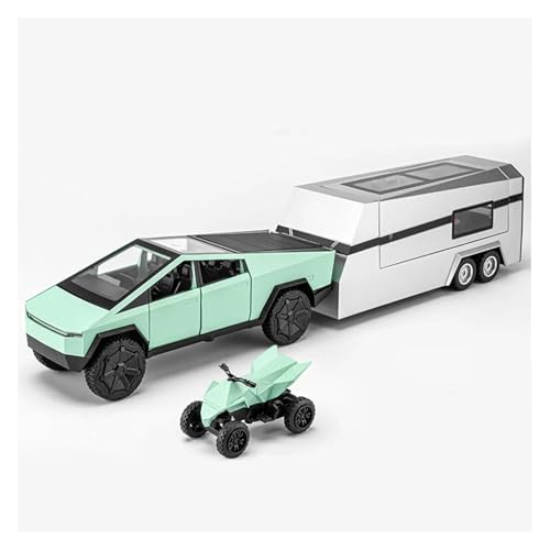SYYANFEI Casting Car Modell 1/24 Für Mars Pickup Truck Metall Modell Auto Camper RVMotorhome Spielzeug Mit Sound Und Licht Pull Back Spielzeugauto(Blau) von SYYANFEI