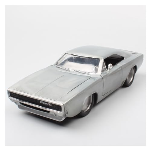 SYYANFEI Casting Car Modell 1/24 Für Maßstab Dodge War Horse 1968 Muscle-Supercar Vintage Oldtimer Metall Druckguss Auto Modell Spielzeug Silber Spielzeugauto von SYYANFEI
