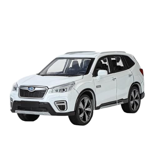 SYYANFEI Casting Car Modell 1/30 Für Subaru Forester SUV Druckguss Metall Spielzeug Fahrzeuge Modell Sanfte Beleuchtung Simulierten Soundeffekt Spielzeugauto(White) von SYYANFEI