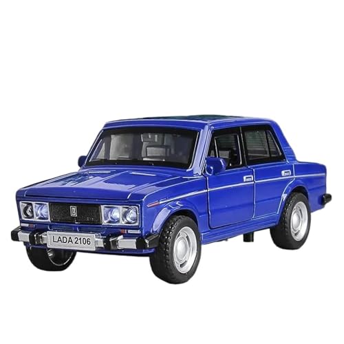 SYYANFEI Casting Car Modell 1/32 Für Lada 2106 Legierung Miniatur Auto Sound Und Licht Pull Back Spielzeug Für Jungen Erwachsene Sammlung Statische Anzeige Spielzeugauto(Blau) von SYYANFEI