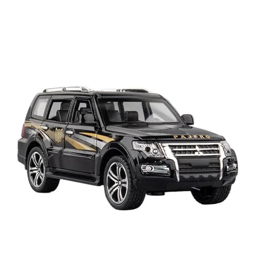 SYYANFEI Casting Car Modell 1/32 Für Mitsubishi Pajero SUV Legierung Spielzeugauto Modellsammlung Simulation Sound Und Licht Jungen Hobby Spielzeugauto(Schwarz) von SYYANFEI