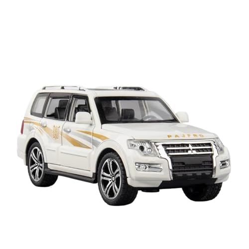SYYANFEI Casting Car Modell 1/32 Für Mitsubishi Pajero SUV Legierung Spielzeugauto Modellsammlung Simulation Sound Und Licht Jungen Hobby Spielzeugauto(White) von SYYANFEI
