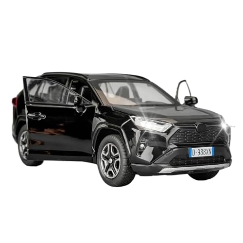 SYYANFEI Casting Car Modell 1/32 Für RAV4 Legierung Sammler Spielzeugauto Mit Licht Und Ton Tür Kann Geöffnet Werden Für Jungen Spielzeugauto(Schwarz) von SYYANFEI