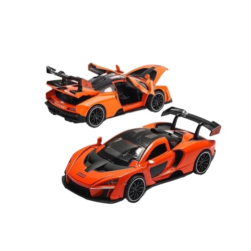 SYYANFEI Casting Car Modell 1/32 Für Senna Mit Licht Und Sound. Pull Back-Autospielzeug Authentische Details Für Endlose Spielerische Abenteuer Spielzeugauto(Orange) von SYYANFEI