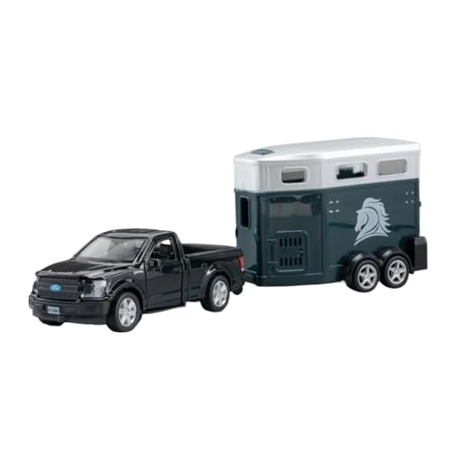 SYYANFEI Casting Car Modell 1/36 Für Maßstab F150 RV Anhänger Spielzeug Legierung Druckguss Truck Modell Set Authentische Details Endlose Spielerische Abenteuer Spielzeugauto(Schwarz) von SYYANFEI