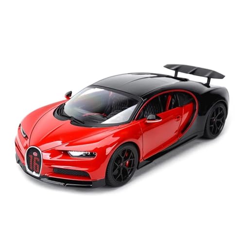 SYYANFEI Casting Car Modell 1:18 Für Bugatti Chiron Mattschwarz Rot Sport Statische Druckgussfahrzeuge Sammlermodell Liebhabergeschenk Spielzeugauto(Rot) von SYYANFEI