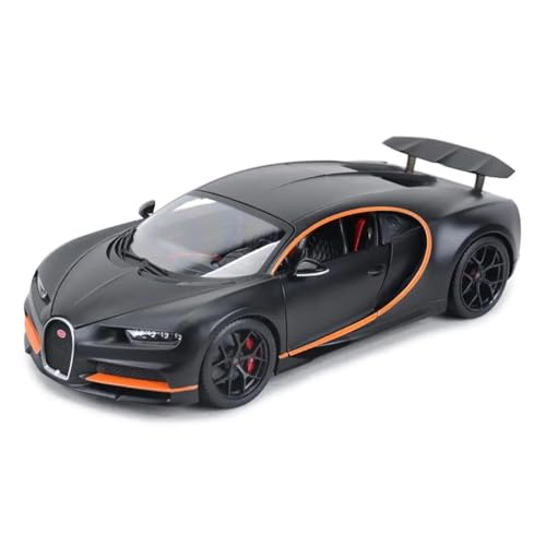 SYYANFEI Casting Car Modell 1:18 Für Bugatti Chiron Mattschwarz Rot Sport Statische Druckgussfahrzeuge Sammlermodell Liebhabergeschenk Spielzeugauto(Schwarz) von SYYANFEI