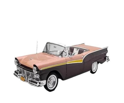 SYYANFEI Casting Car Modell 1:18 Für Fairlane 500 Skyliner 1957 Abnehmbare Klapp Baldachin Öffnen Cabrio Retro Auto Diecast Legierung Vintage Geschenk Spielzeugauto(Rosa) von SYYANFEI