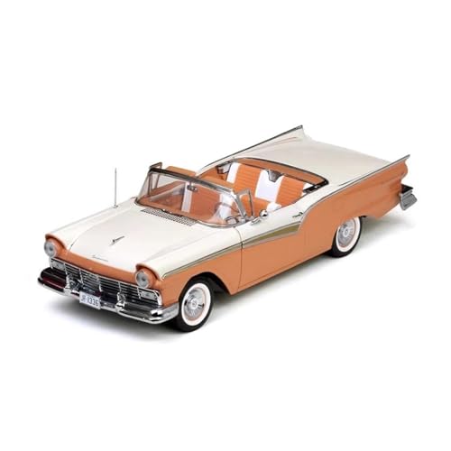 SYYANFEI Casting Car Modell 1:18 Für Fairlane1957 Legierung Faltbare Top Retro Diecast Modus Auto Fertig Sammler Statische Ornament Geschenk Spielzeugauto(Orange) von SYYANFEI