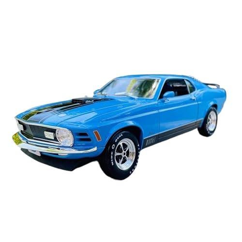 SYYANFEI Casting Car Modell 1:18 Für Neue 1970 Ford Mustang Mach 1 Klassische Druckguss Fahrzeug Sammler Spielzeug Memorial Geschenke Spielzeugauto(Blau) von SYYANFEI