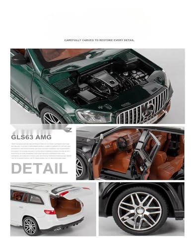 SYYANFEI Casting Car Modell 1:24 Für AMG GLS63 SUV Legierung Metall Modell Auto Off-Road Diecast Fahrzeug Spielzeug Spielzeugauto(Schwarz) von SYYANFEI