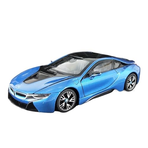SYYANFEI Casting Car Modell 1:24 Für BMW I8 Weiß Schwarz Rot Blau Deluxe Edition Hobby Spiel Legierung Modell Auto Desktop Ornamente Spielzeugauto(Blau) von SYYANFEI