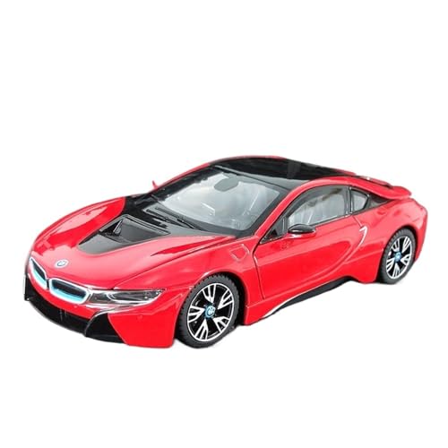 SYYANFEI Casting Car Modell 1:24 Für BMW I8 Weiß Schwarz Rot Blau Deluxe Edition Hobby Spiel Legierung Modell Auto Desktop Ornamente Spielzeugauto(Rot) von SYYANFEI